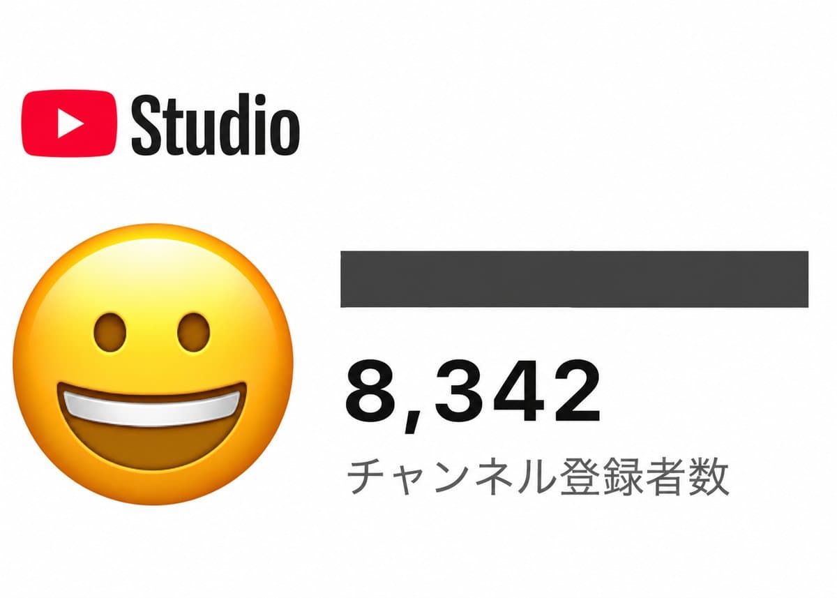 運営チャンネルのYouTube Studio画面。チャンネル登録者数8,342人
